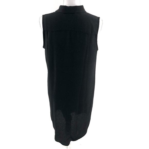 5Preview Black Crepe Logo Shirtdress Dress Sz XS - Picture 5 of 10